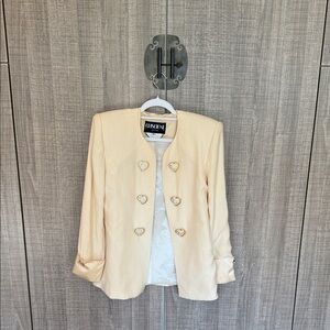 Criscione By‎ Cachè Gold Metal Buttons Vintage Blazer